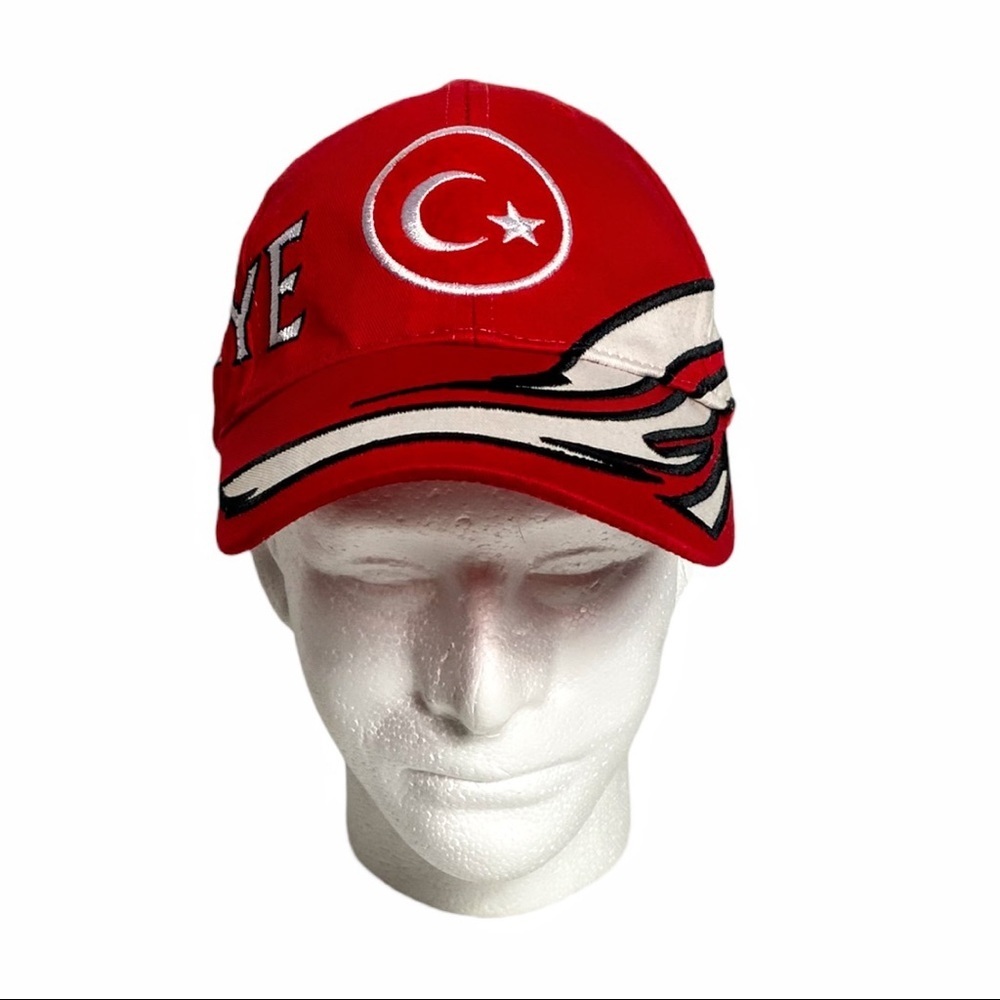 Kadim Red/Black/White Turkish Flag Baseball Cap - Picture 6 of 13